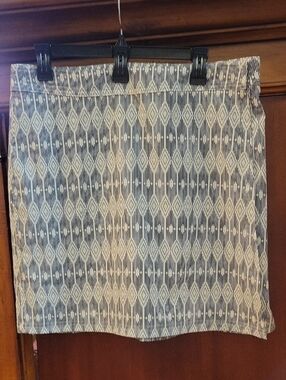 Rip Skirt Hawaii | Geometric Print Velcro Wrap Skirt Cream Black - Size Large